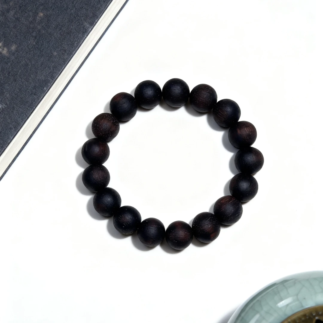 缅甸降真香12mmX17颗黑油单圈手串