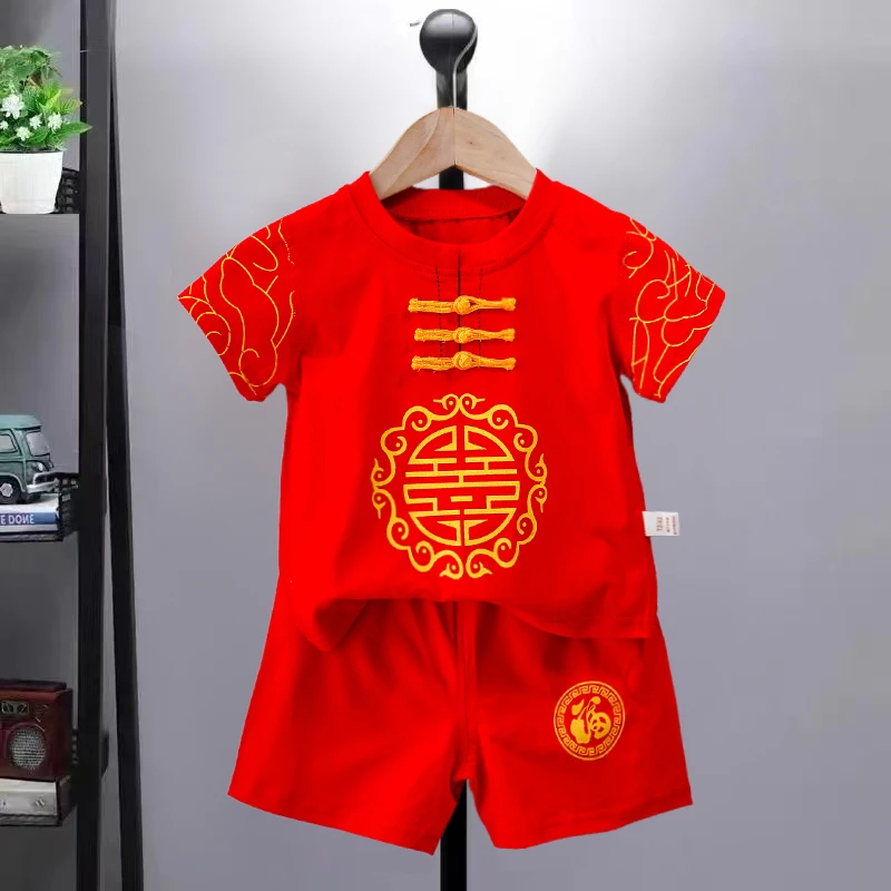 中国风夏季装婴儿百天宝宝满月抓周礼服百日宴衣服装宝宝拍照服装