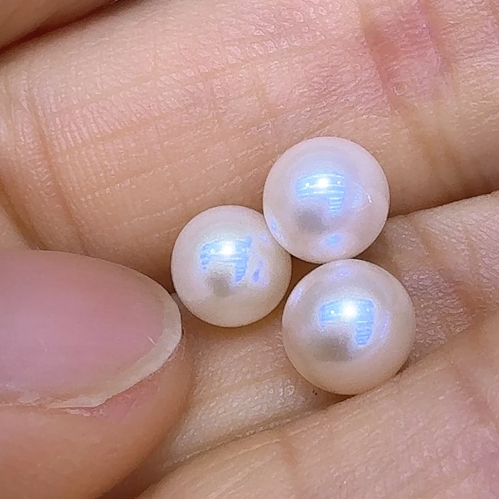 水晶手串未镶嵌珍珠单珠6mm左右，拍多样发其一，拍三发一