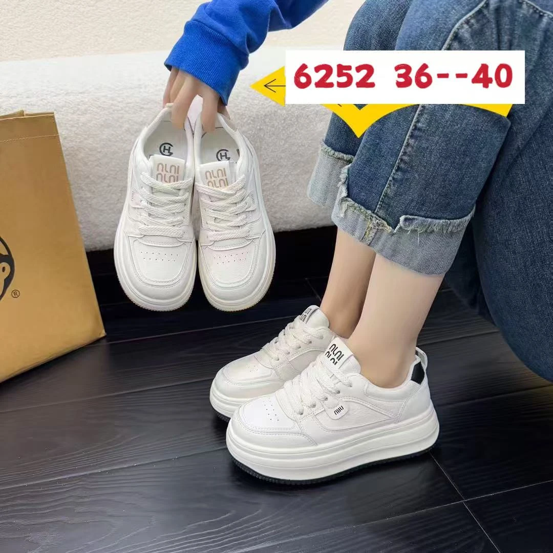 春季纯皮小白鞋厚底百搭时尚真皮女士
