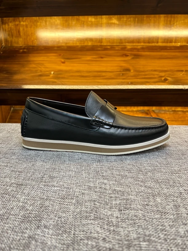 2025年新款男士软面轻底一脚蹬商务休闲皮鞋时尚百搭乐福鞋