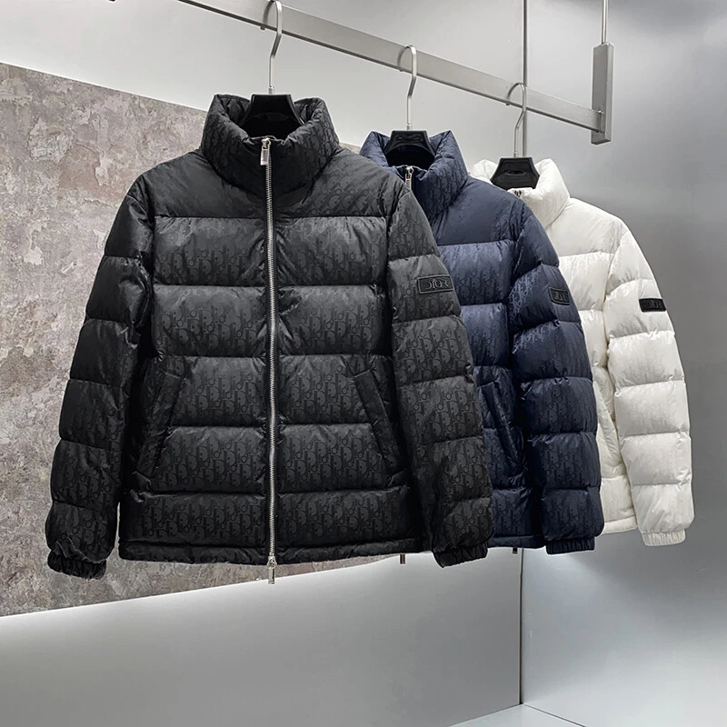 2025男士潮流时尚立领面包羽绒男款轻奢潮牌保暖外套满印花高级感