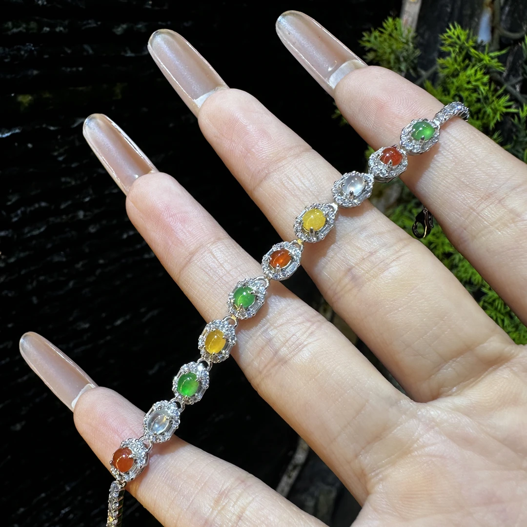 925银缅甸翡翠手链
