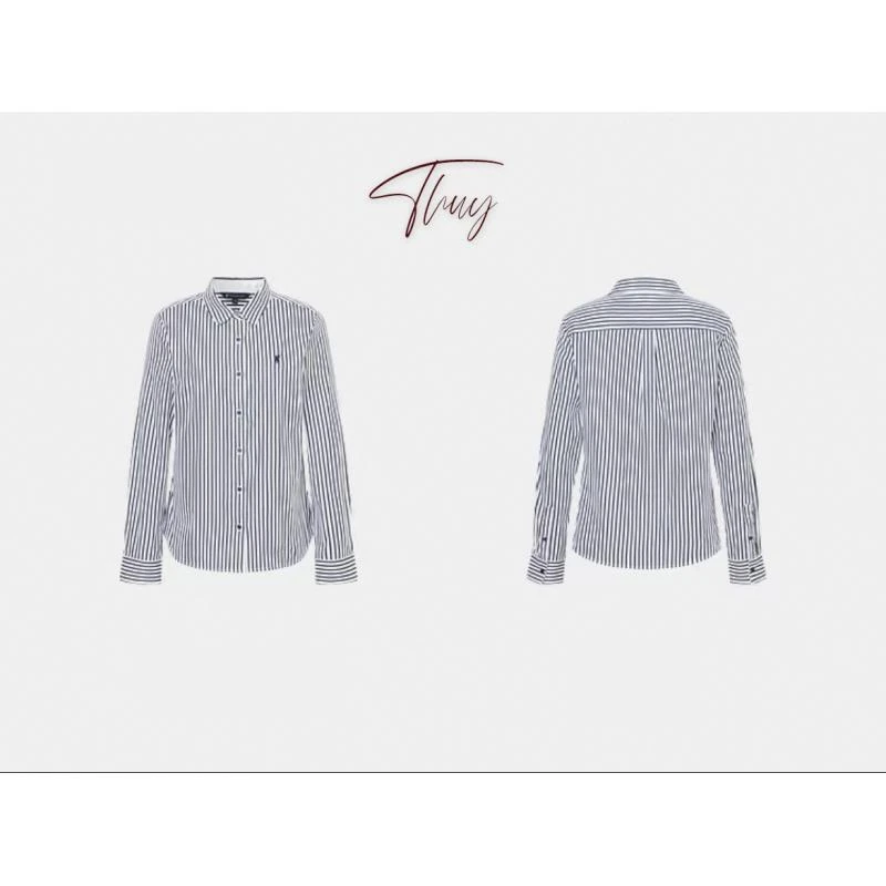 【TUAN】“条纹素描”长袖纽扣轻职风秋季条纹衬衫23605
