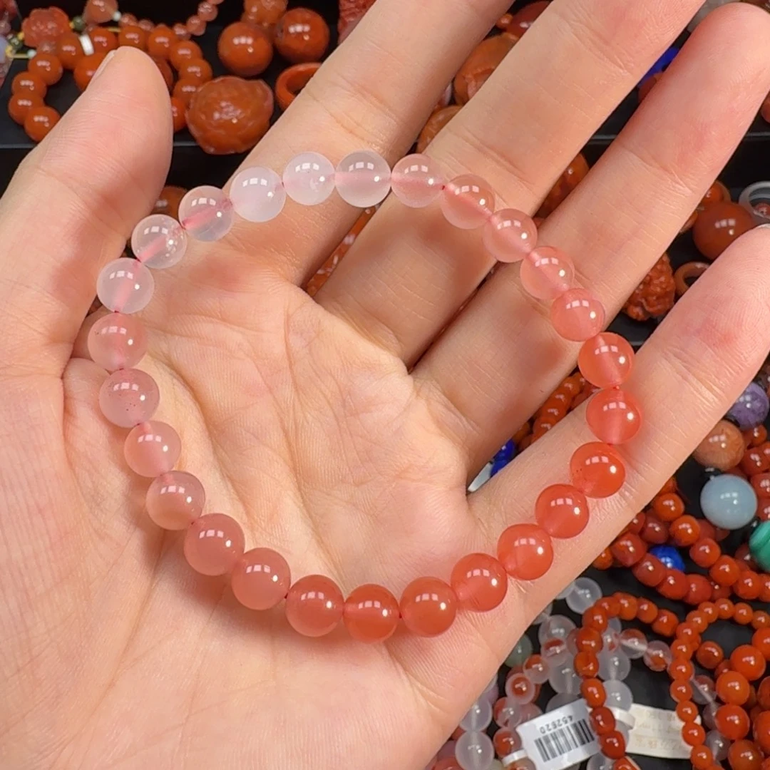 南红玛瑙未镶嵌渐变7mm