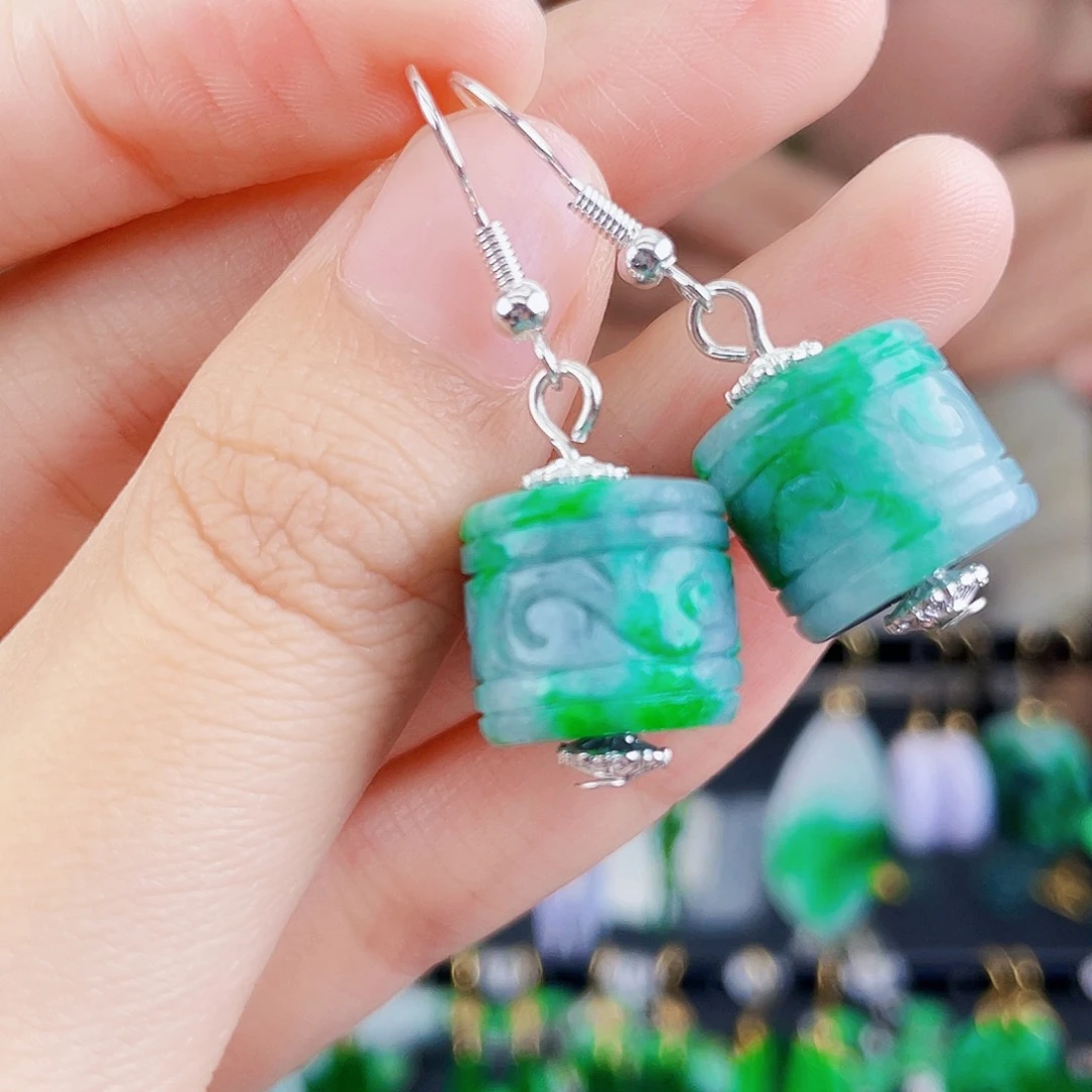 翡翠未镶嵌耳饰饰品