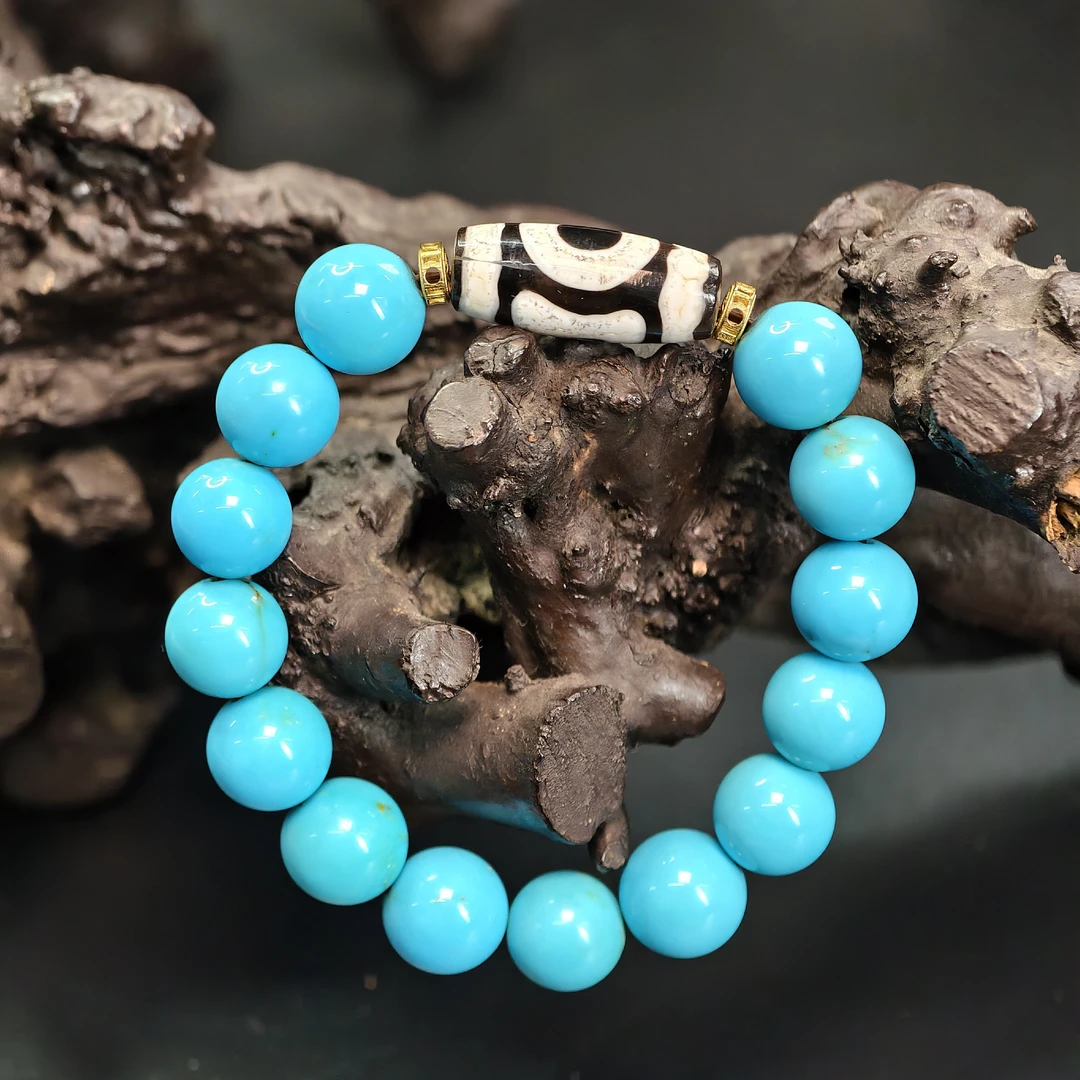 【米娅】天然松石玛瑙天珠手串