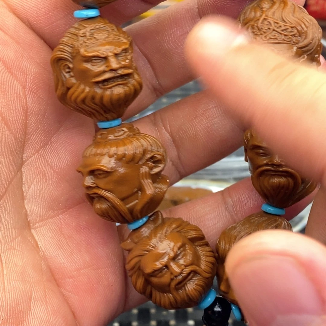 木上古天神雕刻手串沉水核