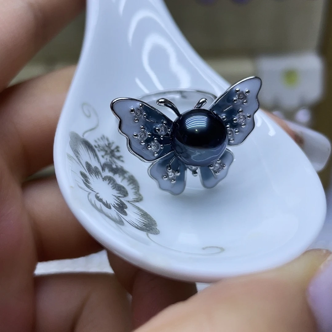 海水珍珠戒指银S925镶嵌