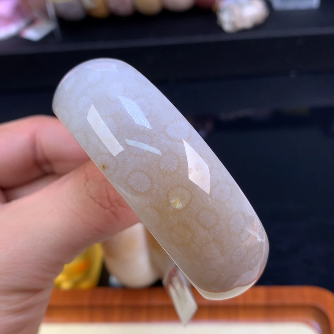 硅化珊瑚（珊瑚玉）未镶嵌颈饰120号白冰56圈