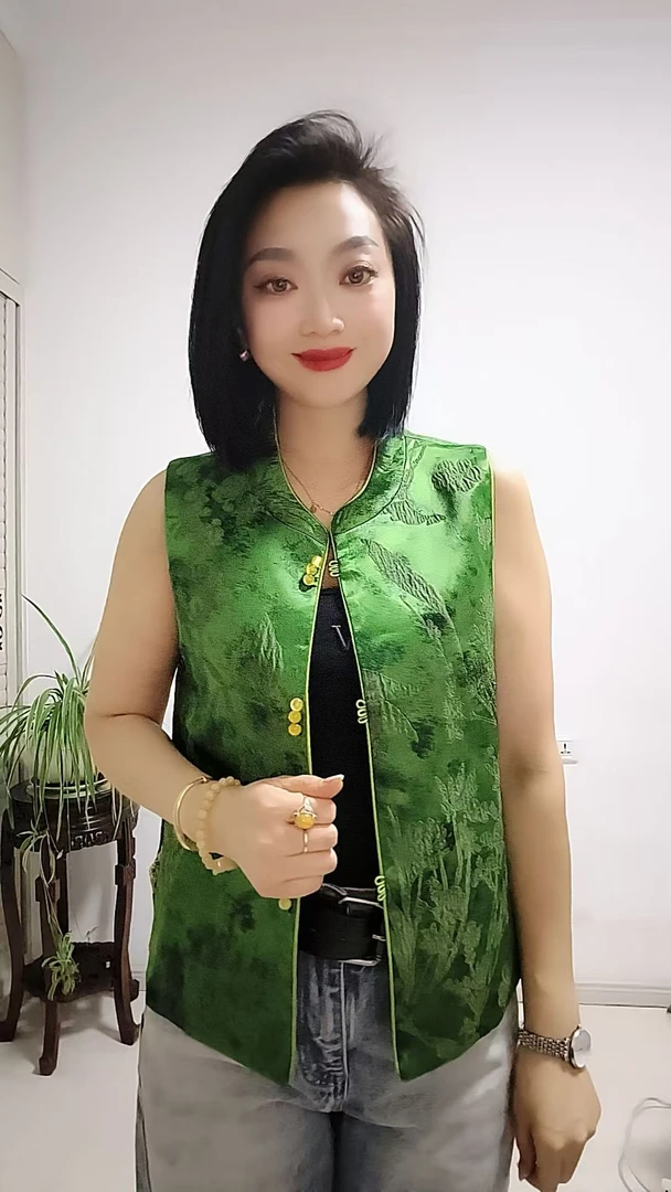 6850秋季新款新中式国风复古双面马夹