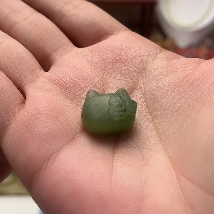 颈饰未镶嵌和田玉（碧玉）Kitty猫
