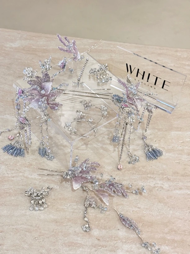 合金亚克力婚庆饰品 WHITE手作｜新品中式“云为衫”八件套