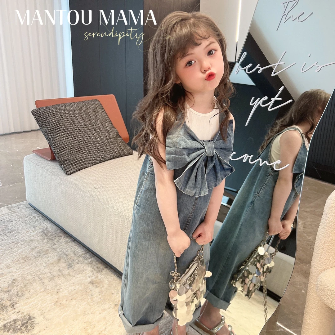 【馒头家】【会呼吸的牛仔背带裤】【现货】设计感小众洋气连体裤夏女童