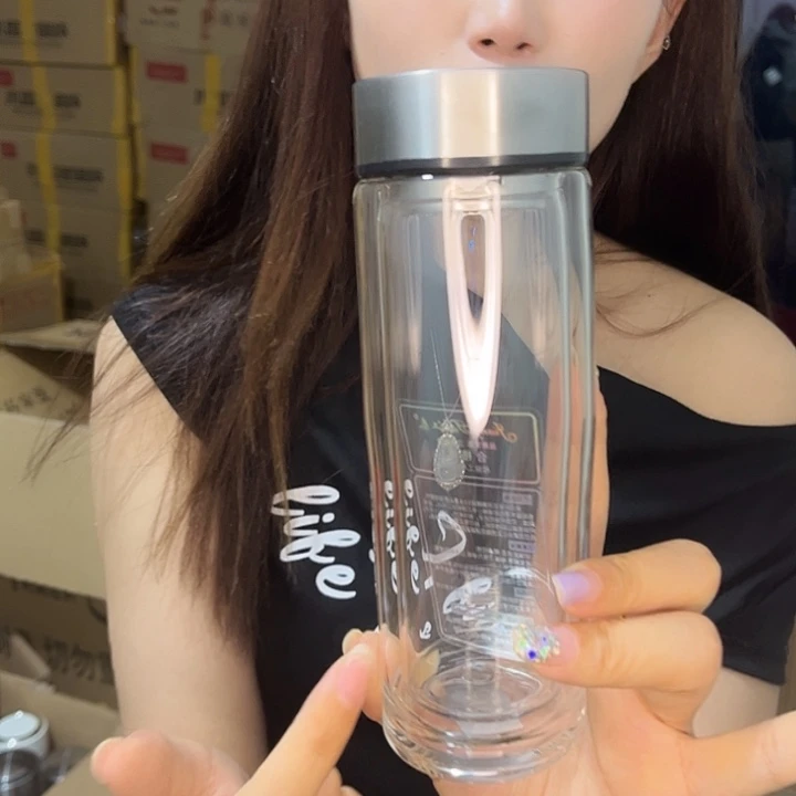 高硼硅玻璃盖子款小熊杯300双层