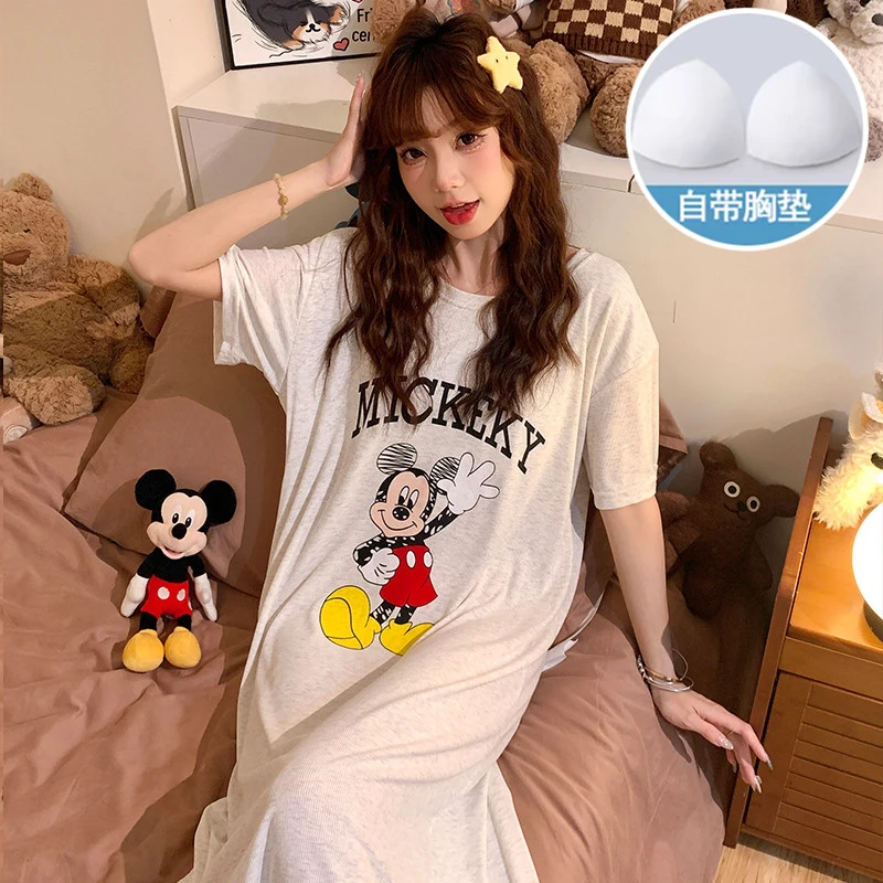 加大码胖MM睡裙女200斤宽松夏季可爱短袖孕妇睡衣家居服薄款夏天