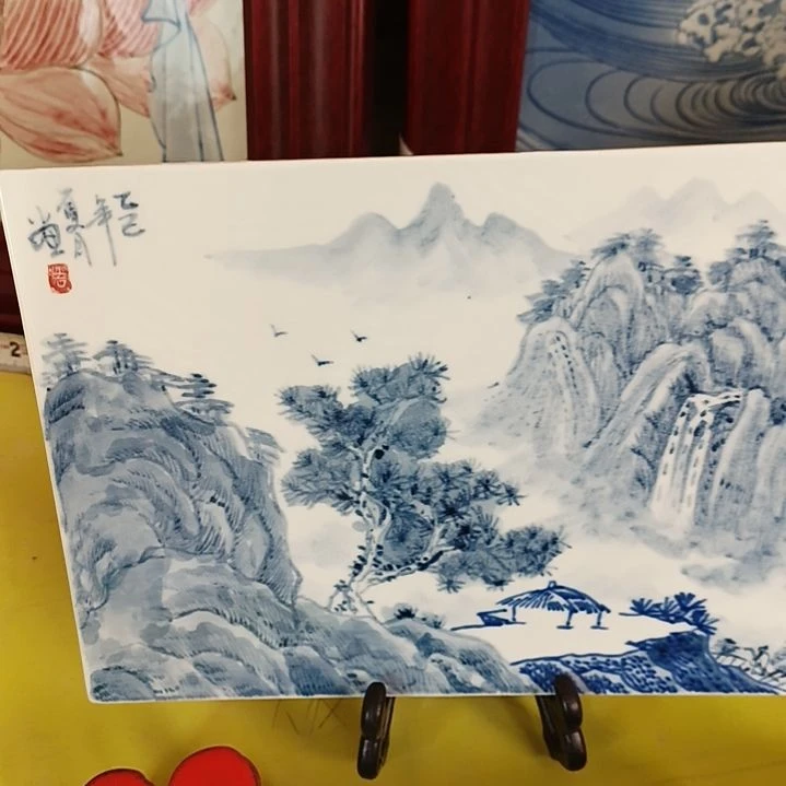 婵***语景德镇手绘釉下彩手绘