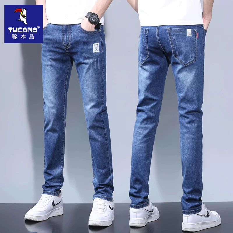 啄木鸟高端牛仔裤男款2025新款男士直筒宽松韩版弹力休闲长裤子男