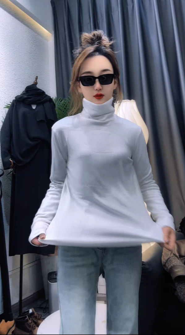 高领打底衣两个颜色        长袖长袖网红网红针织时尚百搭