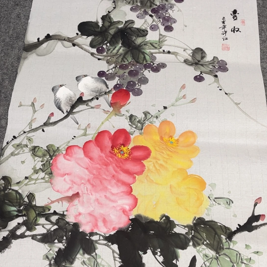 国画12.9纯手绘无边框作品