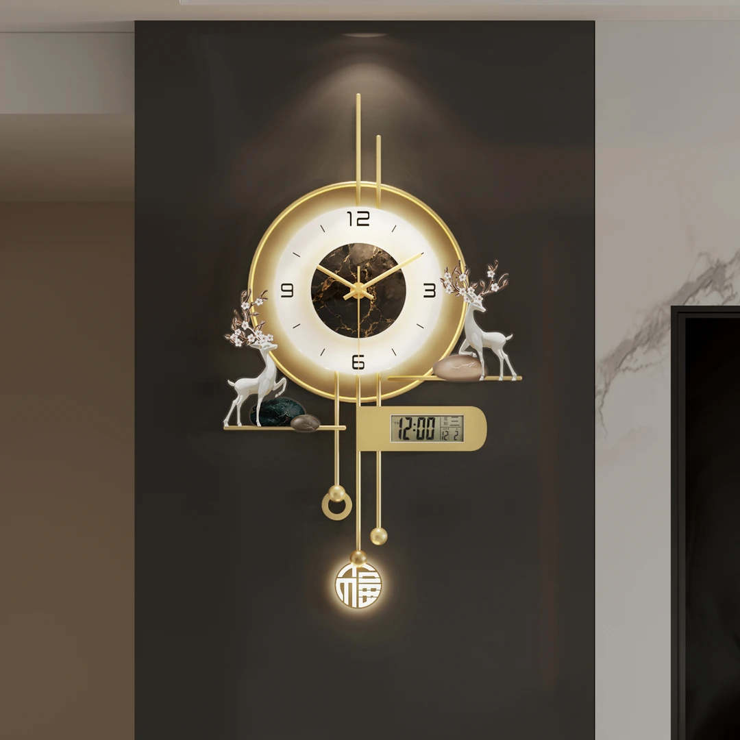 2025新款创意挂钟轻奢高档钟表现代大气装饰静音挂表家用时钟挂墙