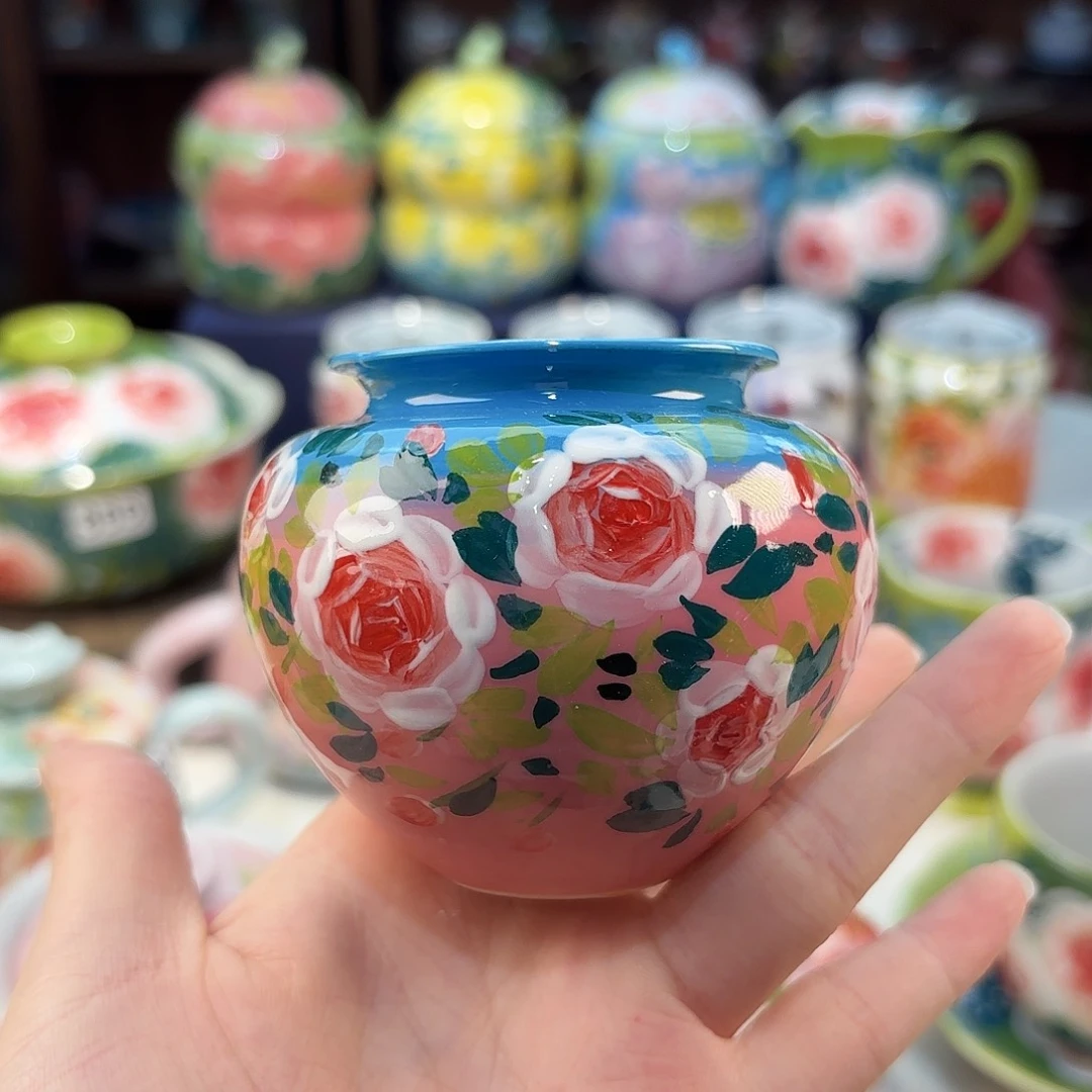 景德镇手绘高温釉下彩陶瓷茶具