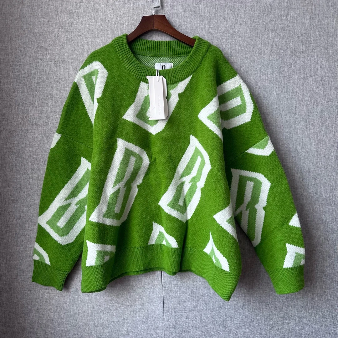 BBB圆领宽松提花针织衫 221004