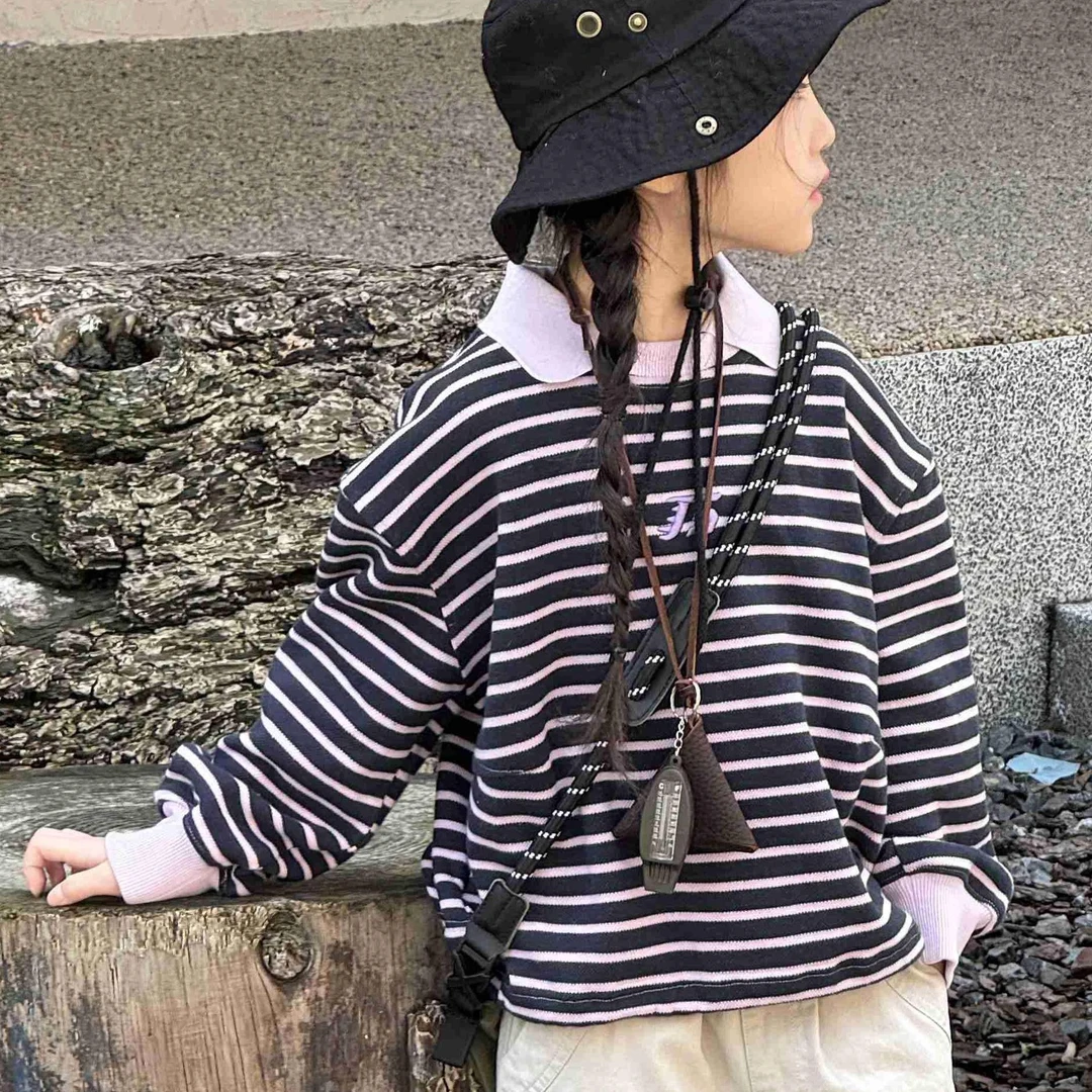 抖店双领条纹卫衣Q2-BF2Q566ZT