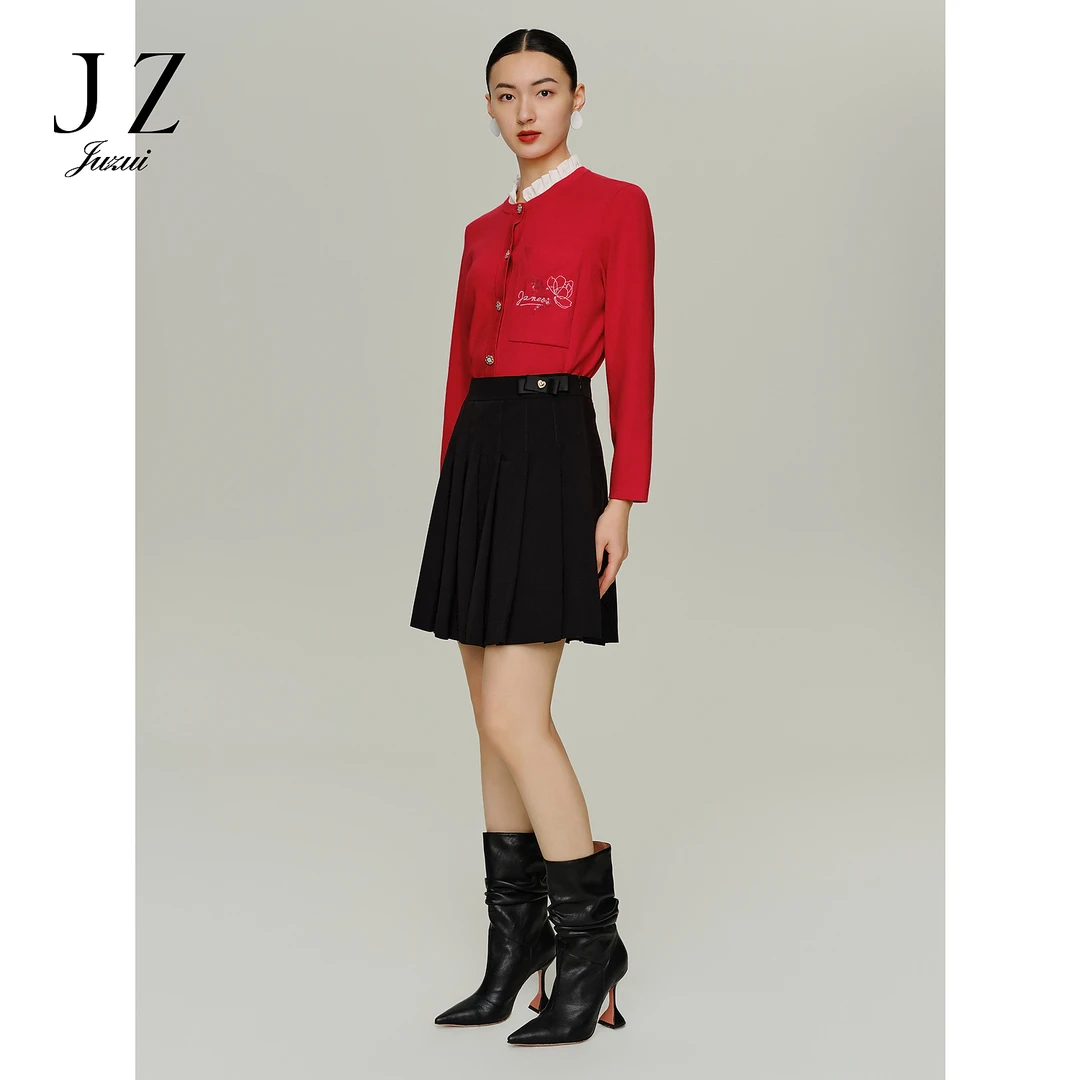 【尚雅专属】商场同款JZ玖姿JWDQ20215休闲日常A字百褶腰裙女