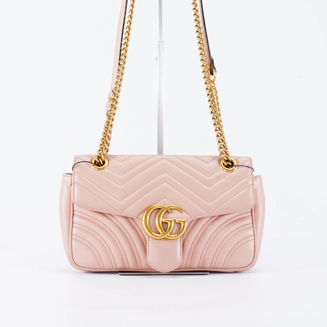 95新 GUCCI/古驰 【白菜】马蒙26粉色包 /BG22010457