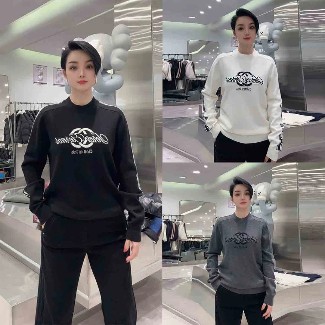 【华尔街名品】2025冬季新款轻奢字母印花男士圆领羊毛衫打底-2396