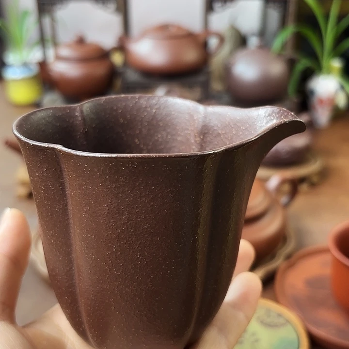 茶杯紫砂紫玉金砂 190cc 全手