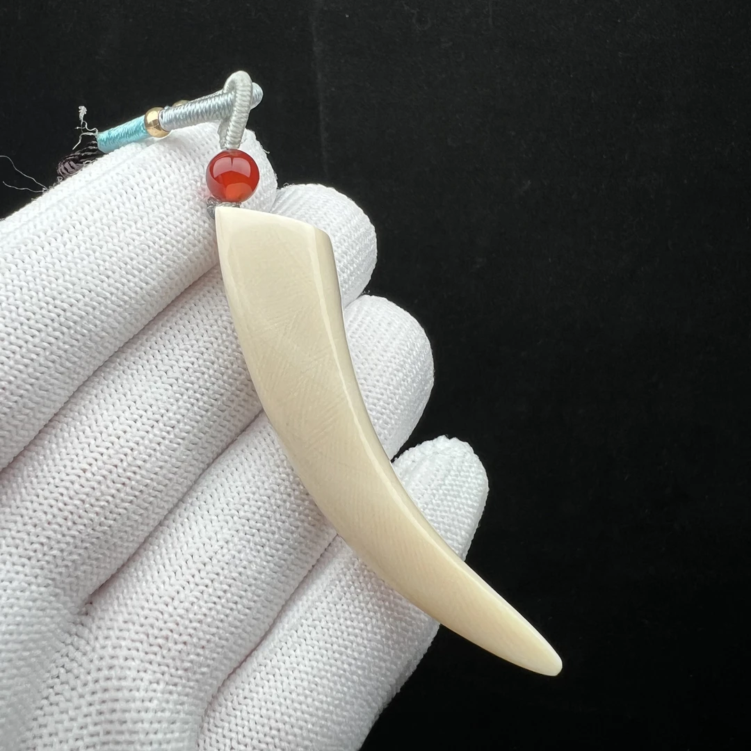 B2359天然猛犸牙 牙尖59.5mm一物一图 假一罚十