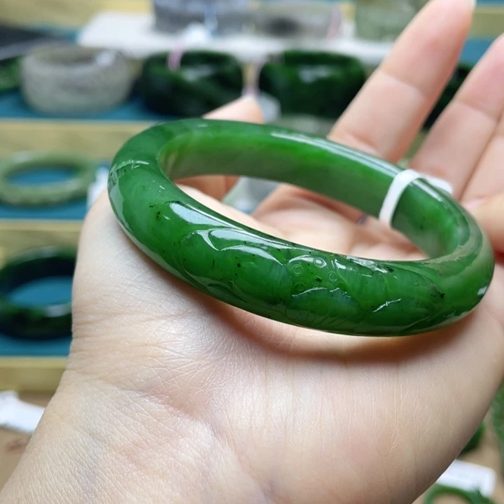 和田玉手镯圈口58+     编号82未镶嵌