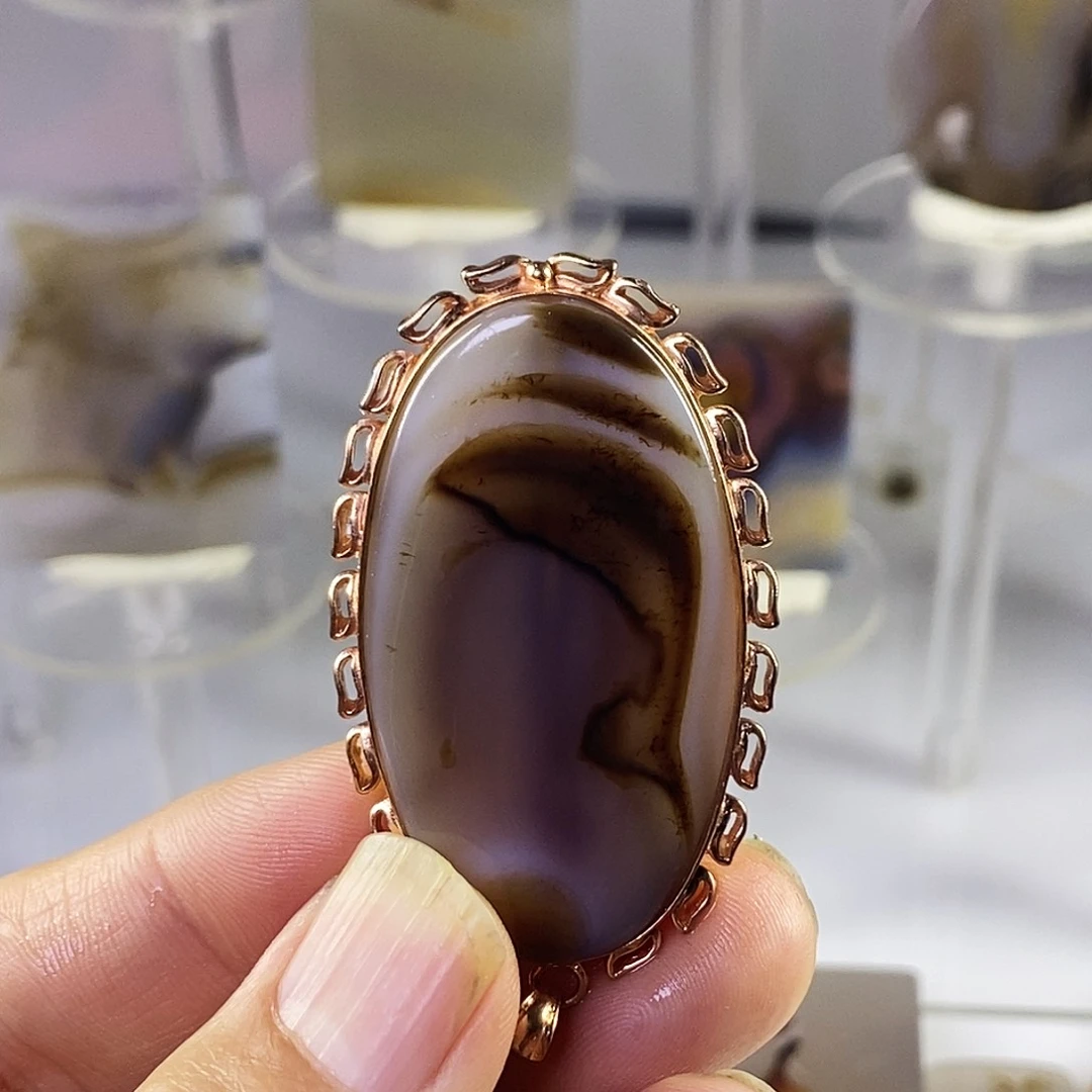 合成碳硅石非金属时尚图纹画面石饰品