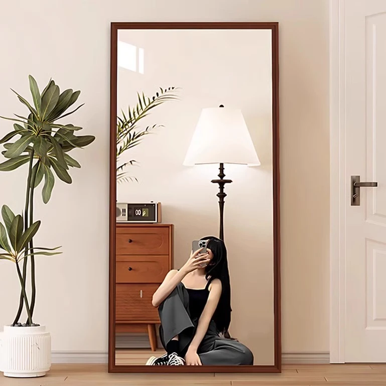 复古风女生房间全身镜落地镜玻璃穿衣镜子男生专用卧室试衣镜家用