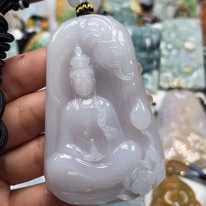 翡翠未镶嵌颈饰普贤