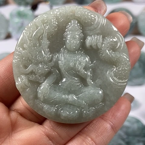 翡翠颈饰未镶嵌玉龙观音福利