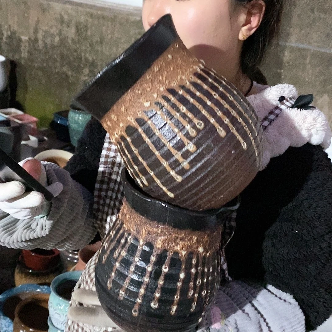 紫砂花盆瑕疵口15高20