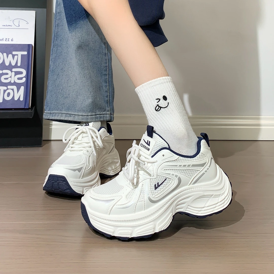 回力厚底增高超轻老爹鞋女2025秋季新款百搭潮流网面休闲运动鞋子