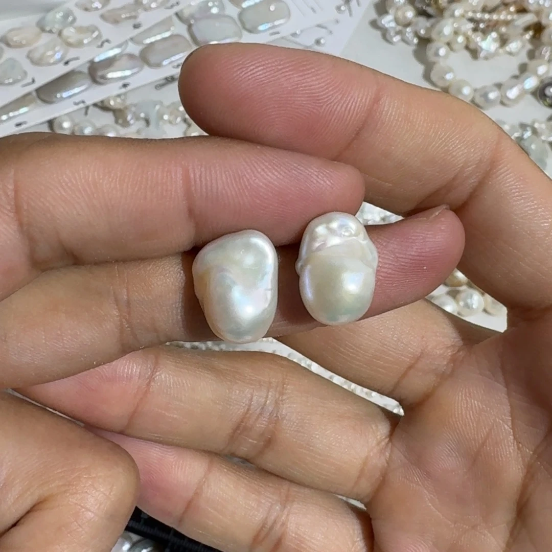 淡水珍珠耳饰银S925镶嵌