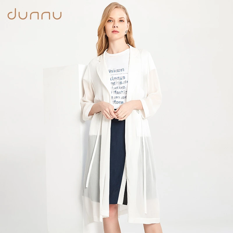 【格一专属】dunnu敦奴通勤休闲7分袖收腰防晒外套薄款风衣