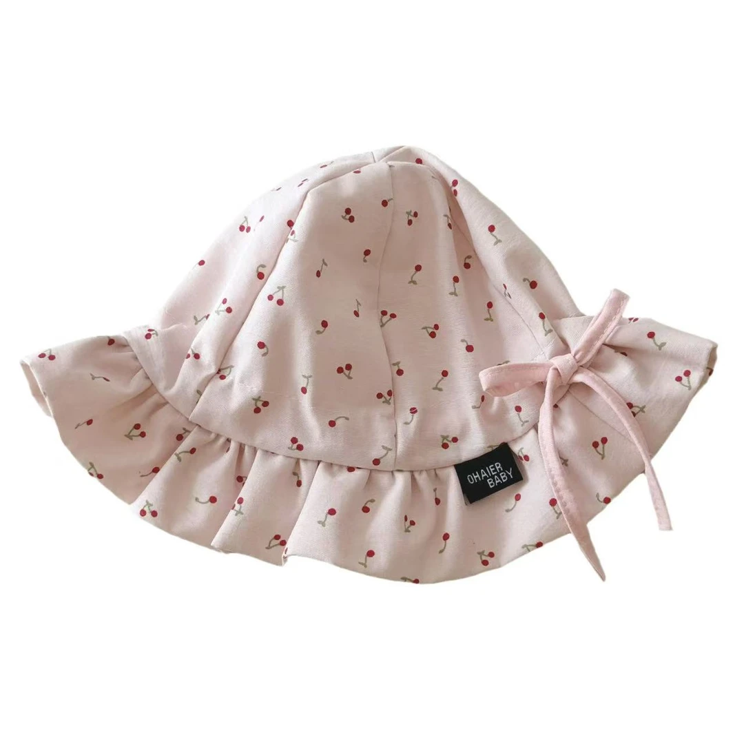 帽子春夏2025可爱ins樱桃遮阳防晒渔夫帽遮阳帽