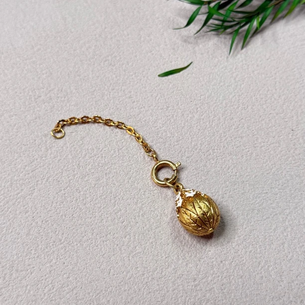 铜合金珐琅吊坠 【六六中古】孤品复古星星彩蛋吊坠te2198