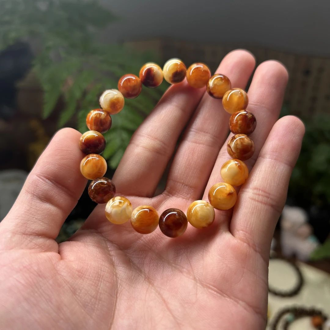 GY「沁色蜡」｜蜜蜡原皮原色 高品单圈手串