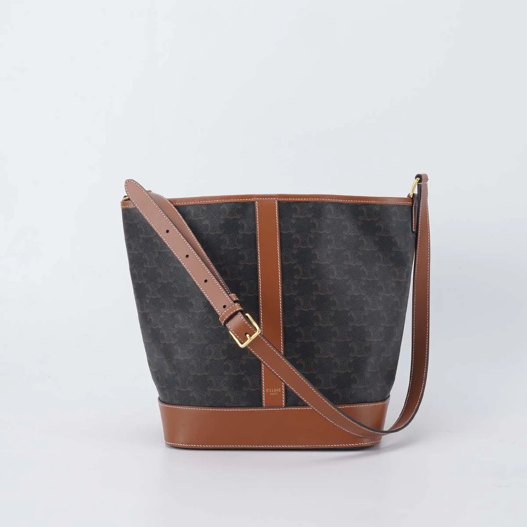 99新 Celine/思琳  98新【白菜】凯旋门水桶包中号/BG23007089