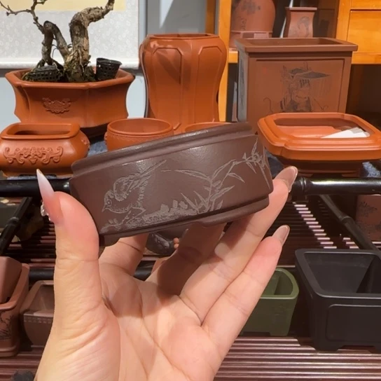 花盆紫砂口径约7.2深度2.8