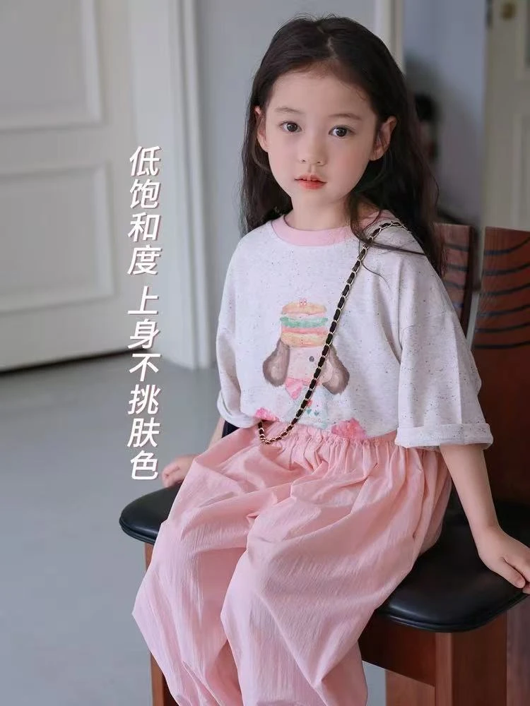 【亲子装】儿童纯棉短袖T恤2025新款女童短袖T恤亲子款洋气卡通