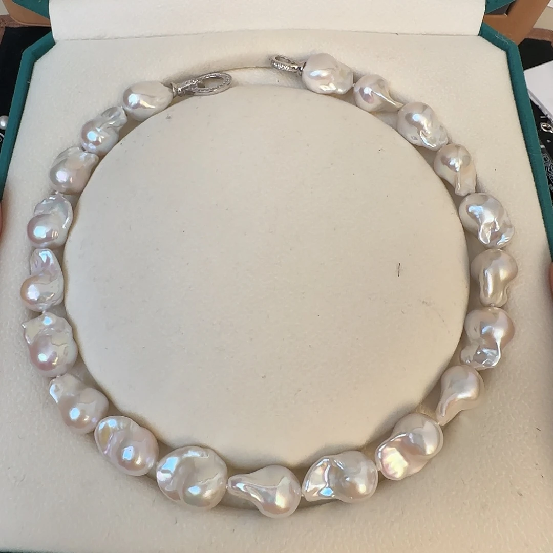 淡水珍珠银S925镶嵌颈饰