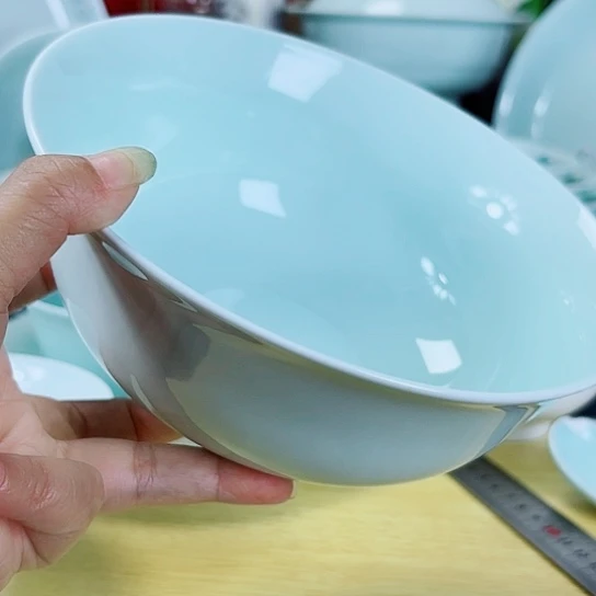 白瓷青釉六英寸面碗十个两个勺